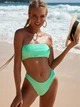 Женский раздельный купальник бандо жатка New Style L мятный (6-50) - изображение 1