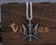 Кулон подвеска Vikings Poseidon тризуб Посейдона, герб Украины с цепочкой - Silver - изображение 5