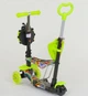 Детский самокат Best Scooter 33650 Божья коровка 5 в 1 родительская ручка корзинка свет колес Салатовый - изображение 2