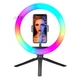 Кольцевая лампа со штативом светодиодная для телефона 26см RGB для селфи (Cелфи-кольцо) XO LED (MJ26) - изображение 3