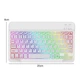 Универсальная беспроводная Bluetooth клавиатура + мышка с RGB подсветкой 25х15см Белая - изображение 2