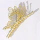 Заколка краб для волос Анна Ясеницька "Бабочка", золотистый со стразами, 10х6см - изображение 4