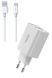 Мережевий зарядний пристрій + кабель! - 2хUSB порти 2,4A + USB Type-C кабель 1 м білий - Proda PD-A28c - изображение 1