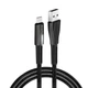 Кабель ColorWay USB-USB Type-C (zinc alloy + led), 2.4А, 1м, Black (CW-CBUC035-BK) - зображення 9