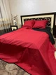 Постільна білизна бавовняна однотонна Двоспальна 180 x 220 Бязь Червона з чорним 50 х 70 - зображення 5
