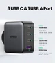 Универсальное портативное быстрое зарядное устройство Ugreen CD226 GaN 100W 3C1A на 4 USB - изображение 3