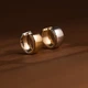 Серьги - кольца из желтого и белого золота с01275 Онікс - изображение 7