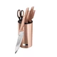 Набор ножей Berlinger Haus Metallic Line Rose Gold Edition с подставкой 7 предметов (BH-2799) - изображение 1