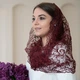 Нарядний бордовий хомут снуд до церкви, на хрестини, на вінчання Емілія - зображення 6