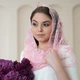 Красивий блакитний хомут снуд до церкви, на хрестини, на вінчання Глорія - зображення 2