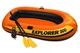 Надувная лодка трёхместная двухкамерная Intex 58332 NP Explorer 300 с пластиковыми вёслами и ручным насосом 211х117х41см Оранжевый - изображение 3