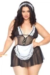 Костюм сексуальний покоївки Leg Avenue Roleplay Fantasy French Maid XL/2XL (1X-2X) Чорний - зображення 1