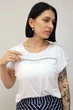 Трикотажная блузка с стразами For women М-101 44 Белый - изображение 1