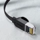 Кабель Baseus high Speed Six types of RJ45 Gigabit network cable (flat cable) 0.5m (PCWL-A01) Black - зображення 3