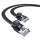 Кабель Baseus high Speed Six types of RJ45 Gigabit network cable (flat cable) 10m (WKJS000201) Black - зображення 3