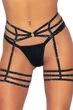 Оригинальный пояс с подвязками и стразами Leg Avenue Rhinestone garter strapps One Size Черный - изображение 1