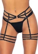 Оригинальный пояс с подвязками и стразами Leg Avenue Rhinestone garter strapps One Size Черный - изображение 5