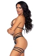 Оригинальный пояс с подвязками и стразами Leg Avenue Rhinestone garter strapps One Size Черный - изображение 7