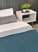 Покрывало стеганое ArCloud. ZigZag Grey+Indian Teal Морская волна/Серый 180х215 - изображение 2