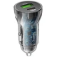 Автомобильное зарядное устройство для телефона с быстрой зарядкой Hoco Z47A USB-A/Type-C Transparent Black (6931474782274) - изображение 3