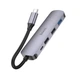 USB-хаб HOCO HB27 Type-C multi-function converter (HDTV+USB3.0+USB2.0*2+PD) Metal Gray (6931474769329) - зображення 2