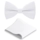 Бабочка Bow Tie House белая с платком - габардин 09481H - изображение 1