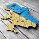 Часы настенные в форме карты Украины, часы карта Украины, часы патриотические HWD (A0582) - изображение 3