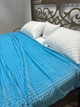 Плед в кубик Casablanket Велюровое 150х200см Голубой - изображение 6