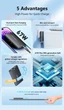 Зарядний пристрій Asometech 67W GaN Ultra Slim для MacBook/Huawei/Samsung/Asus/Google/Lenovo (black) - зображення 5