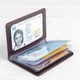 Кожаная обложка на id паспорт, для документов (права, техпаспорт) Герб, Тризуб, темно-коричневый Villini 017 - изображение 2