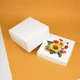 Коробка подарункова eko-kraft 195*195*97 мм Біла Коробка з кришкою для упаковки українських сувенірів "Соняшники-маки" - зображення 3