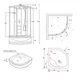 Гідромасажний бокс Lidz Tani SBM90x90.SAT.HIGH.FR Frost - зображення 2
