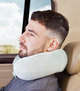 Ортопедическая дорожная подушка-бублик под шею Travel Pillow от Correct Shape, чехол велюр, цвет Голубой, 28х27,5х14 см - изображение 4