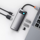 HUB адаптер BASEUS Type-C Metal Gleam Series 5-in-1 Multifunctional Docking Station 3xUSB/HDMI/Type-C 100W PD CAHUB-CX0G серый - изображение 2