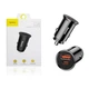 Автомобильное зарядное устройство 2 USB (1xType-C) с быстрой зарядкой 30W PPS Car Charger Black, Baseus (CCALL-YS01) - изображение 2