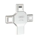 Флешка ЮСБ XO DK04 32Gb 4 in 1 USB Flash Drive 2.0 Type-C / Lightning / Micro-USB, память 32 Гб Steel - изображение 1