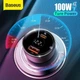Автомобільний зарядний пристрій Baseus Car Charger Superme USB + Type-C 100W - зображення 4