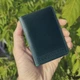 Кожаная обложка на id паспорт, для документов (права, техпаспорт) темно-зелёный Villini 020 - изображение 8