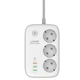 Сетевой фильтр LDNIO SEW3452 2500W 3xUSB/Type-C 30W white - изображение 1