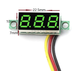 Вольтметр 0-30В, 3 кабелю, зелений ЛІД LED дисплей - зображення 4