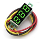 Вольтметр 0-30В, 3 кабелю, зелений ЛІД LED дисплей - зображення 6