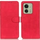 Чохол-книжка з застібкою KHAZNEH Retro Wallet для Motorola Edge 40 - Red - зображення 1