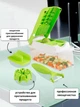 Багатофункціональний мультислайсер для овочів та фруктів Nicer Dicer Зелений + набір насадок - зображення 3