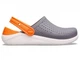 Детские кроксы Crocs Literide Kids Charcoal/White С11 28р. (17,4 см) Серые с оранжевым - изображение 1