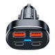 Адаптер в прикурювач Remax RCC329 PD 75W + QC3.0 2USB/2Type-C Чорний - зображення 2