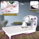 Портативная домашняя швейная машинка с доской Sewing Machine подсветка, педаль, питание от сети или батареек (4x AA) - изображение 1