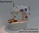 Портативная домашняя швейная машинка с доской Sewing Machine подсветка, педаль, питание от сети или батареек (4x AA) - изображение 12