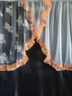 Короткая кухонная тюль Komfort Ирис из двух частей органза и шифон 300*140 см Белый с персиком (уо-005) - изображение 1