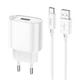 Зарядное устройство Hoco Type-C Cable Fighter C109A |1USB, 18W/3A, QC| white - изображение 1