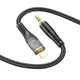 Аудіокабель HOCO UPA25 iP to 3.5mm male, nylon braid, 1m, Black 6931474791153 - зображення 4